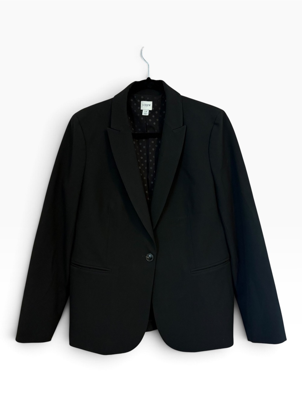 Like new! J. Crew Women's Black Single-Button Blazer, size 12